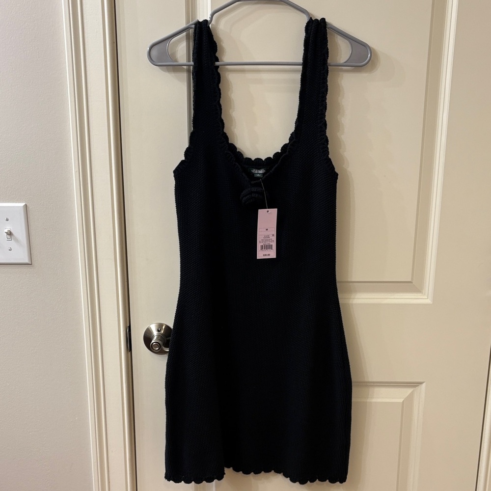 Black Scalloped Knit Dress Wild Fable NWT
